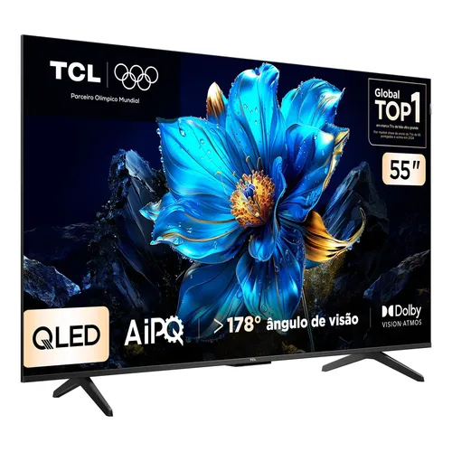 Smart TV TCL 55 Polegadas QLED 4K P7K WiFi Bluetooth Google TV HDR10+ Dolby Atmos Dolby Vision 55P7K - Análise e review